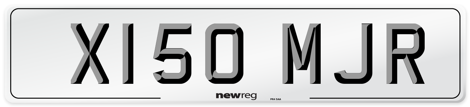 X150 MJR Number Plate from New Reg